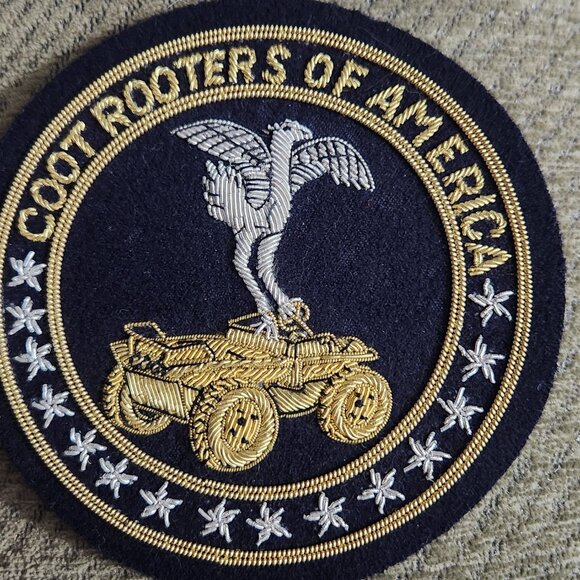 Vintage Embroidered Coot Rooters of America Patch Black and Gold 4.25" - Picture 1 of 4